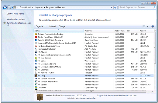 Intretinere Windows 7 – Programe inutile